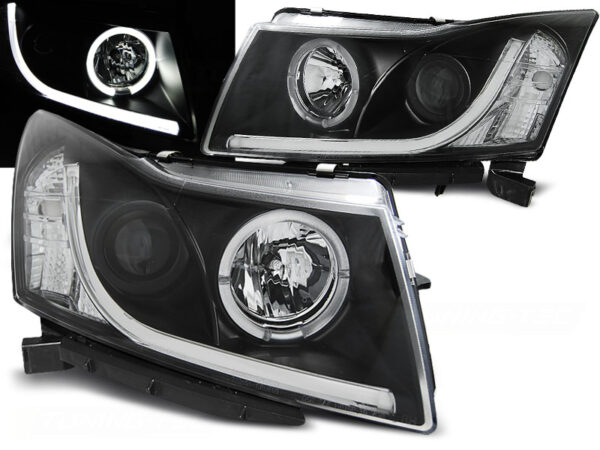 Frontlykter Chevrolet Cruze 09-12 Tube Lights Svart – bilde 1 av 2