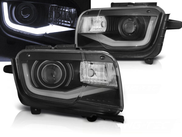 Frontlykter Chevrolet Camaro 09-13 Tube Lights Svart – bilde 1 av 2