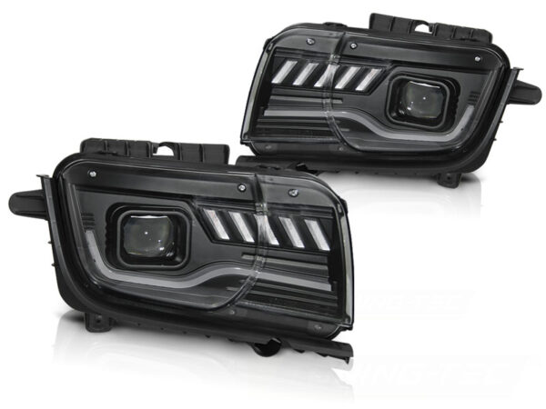 Frontlykter Chevrolet Camaro 09-13 Tube Lights SEQ Svart – bilde 2 av 2