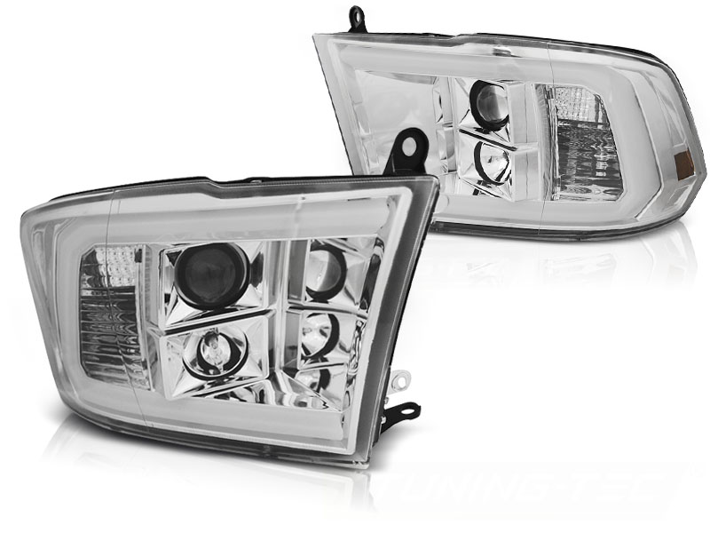 Frontlykter Dodge RAM 09-18 Tube Light Chrome - Bilde 2