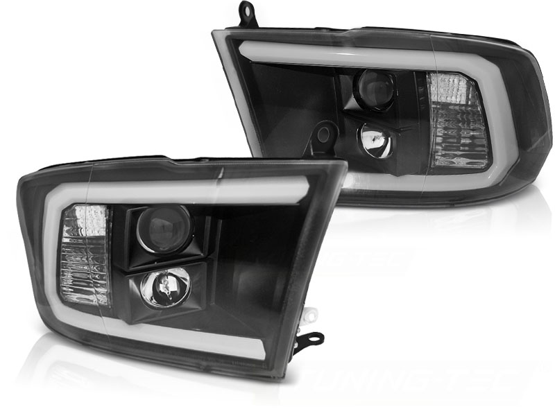 Frontlykter Dodge RAM 09-18 Tube Light Black - Bilde 2