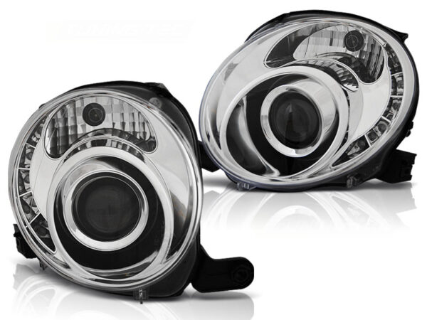 Frontlykter Fiat 500 07-15 Krom LED – bilde 2 av 2