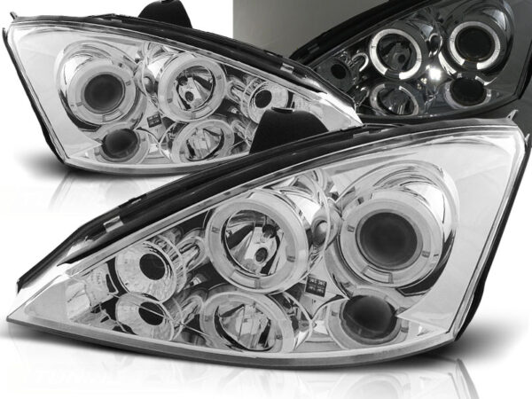 Frontlykter Ford Focus 11.01-10.04 Angel Eyes Krom – bilde 1 av 2