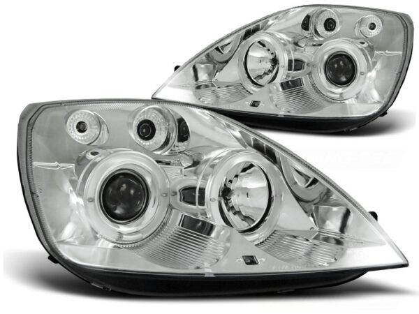 Frontlykter Ford Fiesta Mk6 05.02-08.05 Angel Eyes Krom – bilde 2 av 2