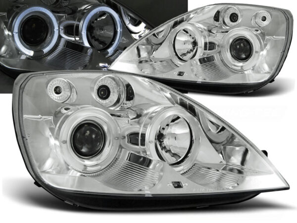 Frontlykter Ford Fiesta Mk6 05.02-08.05 Angel Eyes Krom – bilde 1 av 2