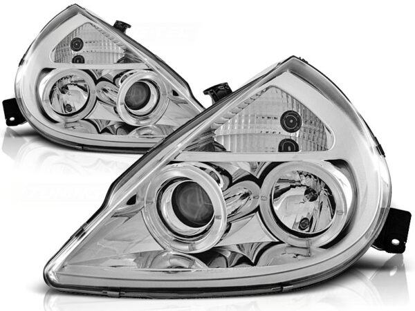 Frontlykter Ford Ka 11.96-08 Angel Eyes Krom – bilde 2 av 2