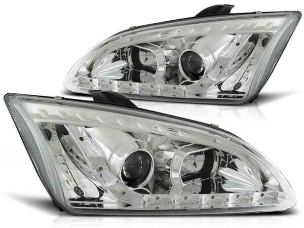 Frontlykter Ford Focus II 09.04-01.08 Daylight Krom – bilde 2 av 2