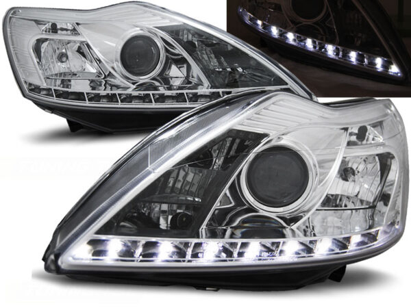 Frontlykter Ford Focus II 02.08-10 Daylight Krom – bilde 1 av 2