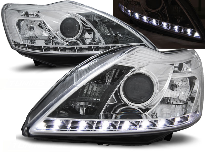 Frontlykter Ford Focus II 02.08-10 Daylight Chrome