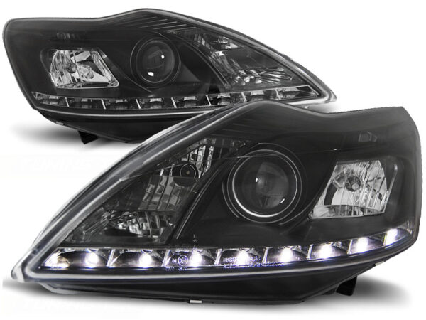 Frontlykter Ford Focus II 02.08-10 Daylight Svart – bilde 2 av 2