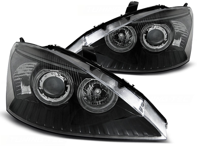 Frontlykter Ford Focus 10.98-10.01 Angel Eyes Black - Bilde 2