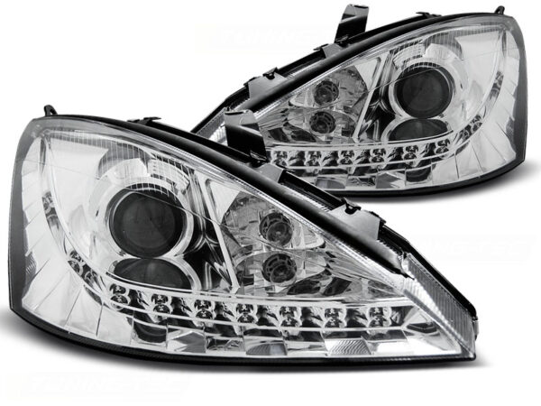 Frontlykter Ford Focus 10.98-10.01 Daylight Krom – bilde 2 av 2