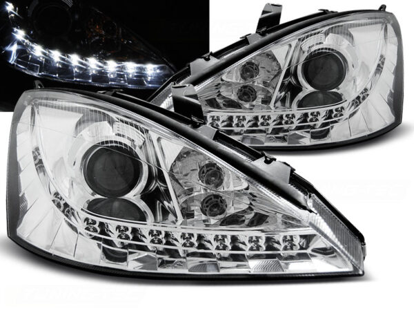 Frontlykter Ford Focus 10.98-10.01 Daylight Krom – bilde 1 av 2