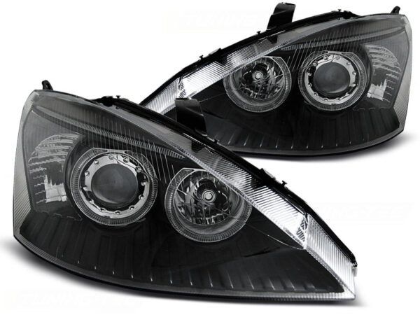Frontlykter Ford Focus 11.01-10.04 Angel Eyes Svart