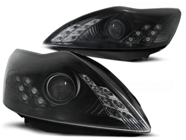 Frontlykter Ford Focus 02.08-10 Daylight Svart – bilde 2 av 2