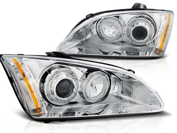 Frontlykter Ford Focus II 09.04-01.08 Angel Eyes Krom – bilde 2 av 2