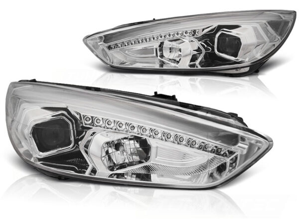 Frontlykter Ford Focus Mk3 15-18 Krom DRL LED – bilde 2 av 2