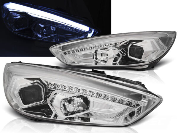 Frontlykter Ford Focus Mk3 15-18 Krom DRL LED – bilde 1 av 2
