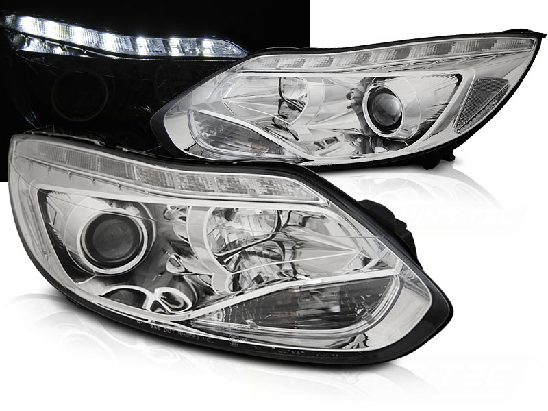 Frontlykter Ford Focus MK3 11- 10.14 Led Chrome