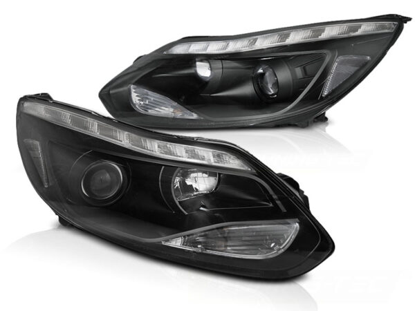 Frontlykter Ford Focus Mk3 11-10.14 LED Svart – bilde 2 av 2