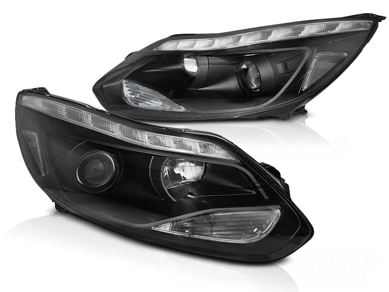 Frontlykter Ford Focus MK3 11- 10.14 Led Sort - Bilde 2