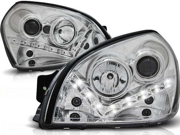 Frontlykter Hyundai Tucson 07.04-10 Daylight Krom – bilde 2 av 2