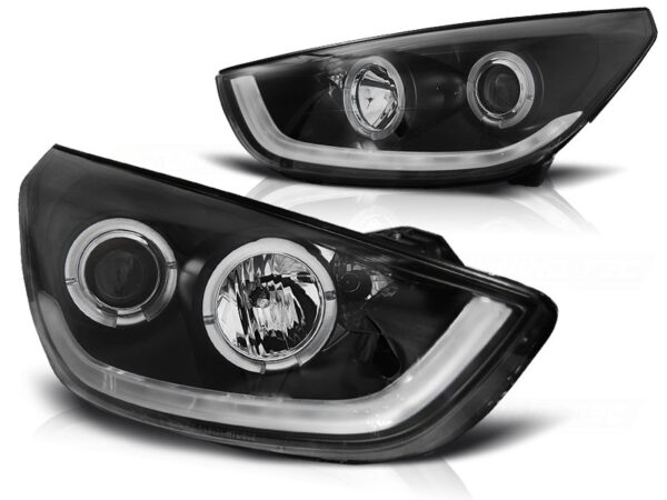 Frontlykter Hyundai Tucson Ix35 10-13 Svart Tube Lights – bilde 2 av 2