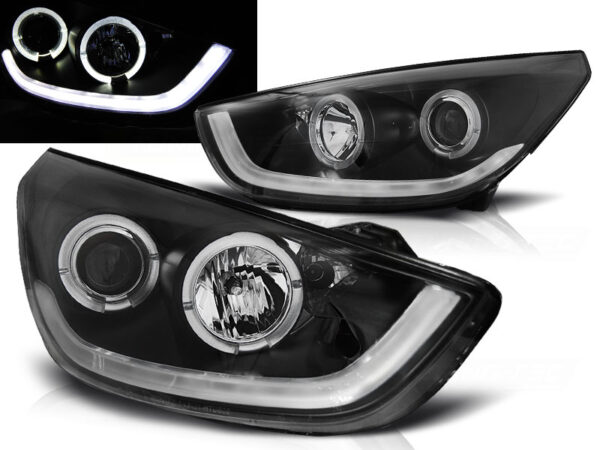 Frontlykter Hyundai Tucson Ix35 10-13 Svart Tube Lights – bilde 1 av 2