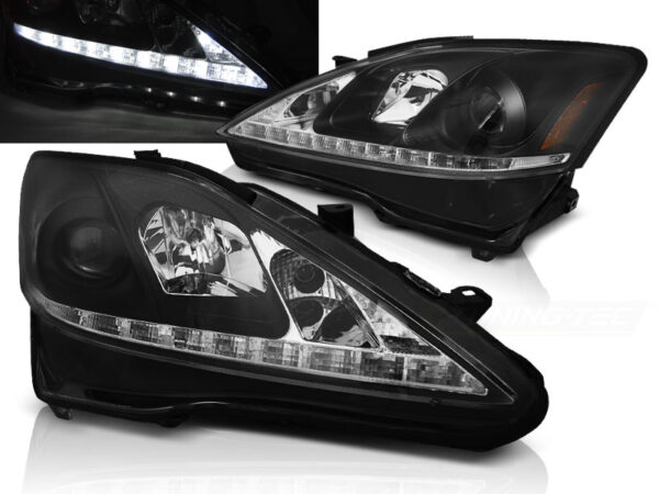 Frontlykter Lexus IS 06-13 DRL Svart – bilde 1 av 2