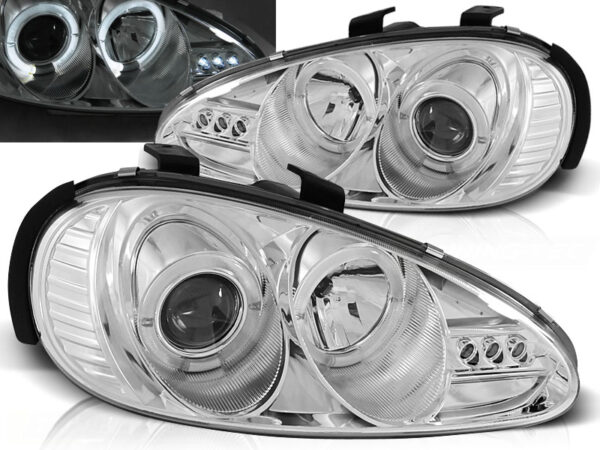 Frontlykter Mazda Mx3 91-98 Angel Eyes Krom – bilde 1 av 2