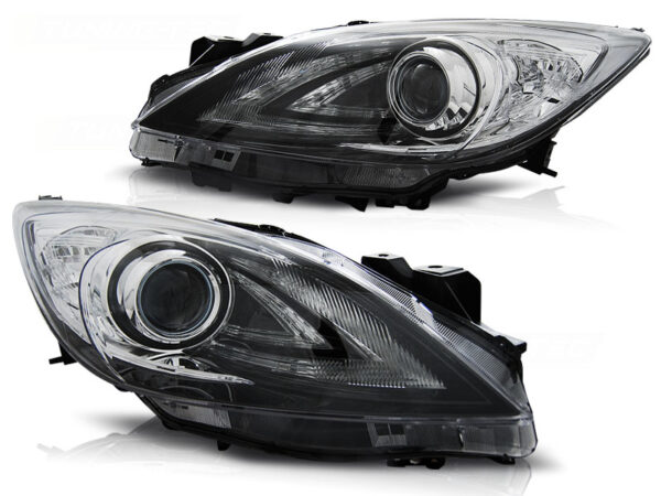 Frontlykter Mazda 3 09-01.13 Svart Mps Look