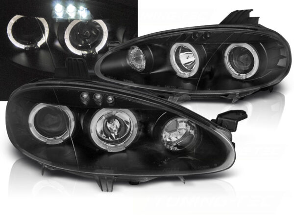 Frontlykter Mazda Mx5 01-05 Angel Eyes Svart – bilde 1 av 2