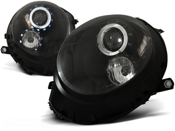 Frontlykter BMW MINI (Cooper) 06-14 Angel Eyes Svart