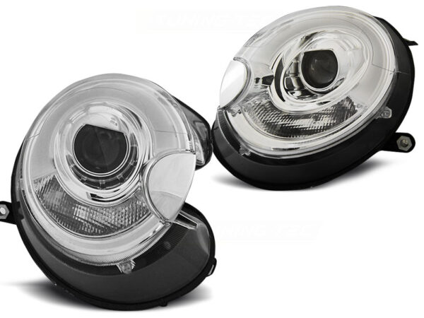 Frontlykter BMW MINI (Cooper) 06-14 Tube Lights Krom – bilde 2 av 2