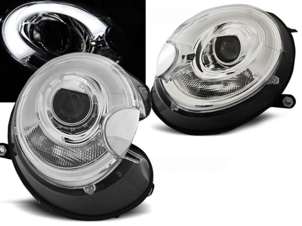 Frontlykter BMW MINI (Cooper) 06-14 Tube Lights Krom – bilde 1 av 2