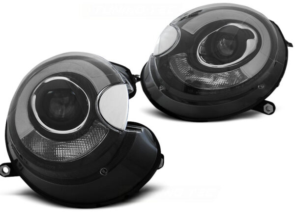 Frontlykter BMW MINI (Cooper) 06-14 Tube Lights Svart – bilde 2 av 2