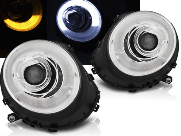 Frontlykter BMW MINI (Cooper) 06-14 Tube Lights Krom – bilde 1 av 2
