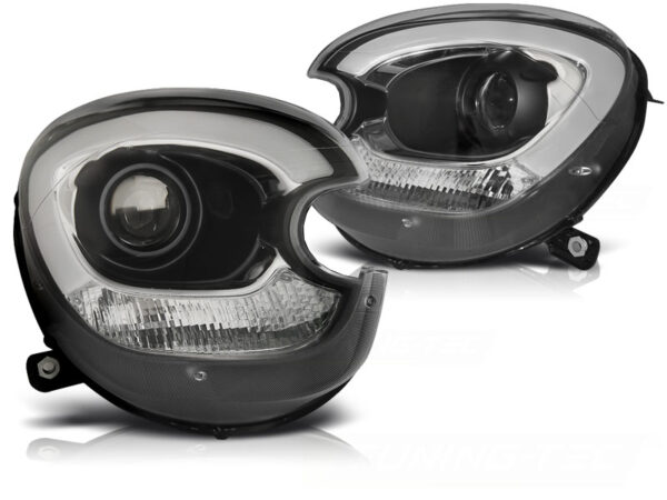 Frontlykter BMW MINI (Cooper) R60 R61 Countryman 10-16 Xenon Tube Lights Svart – bilde 2 av 2