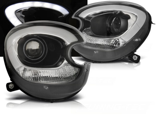 Frontlykter BMW MINI (Cooper) R60 R61 Countryman 10-16 Xenon Tube Lights Svart – bilde 1 av 2
