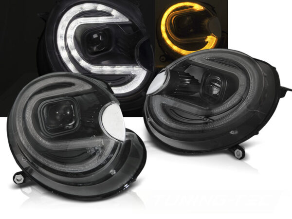 Frontlykter BMW MINI (Cooper) 06-14 Tube Lights Svart LED – bilde 1 av 2