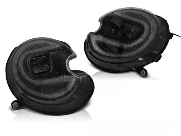 Frontlykter BMW MINI (Cooper) 06-14 Tube Lights Svart LED HID – bilde 2 av 2