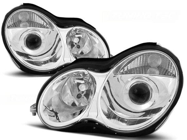 Frontlykter Mercedes W203 C-Class 07.00-03.04 Krom