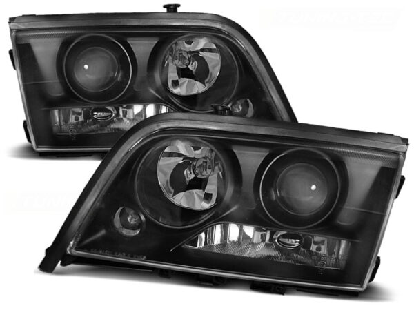 Frontlykter Mercedes W202 C-Class 06.93-06.00 Svart