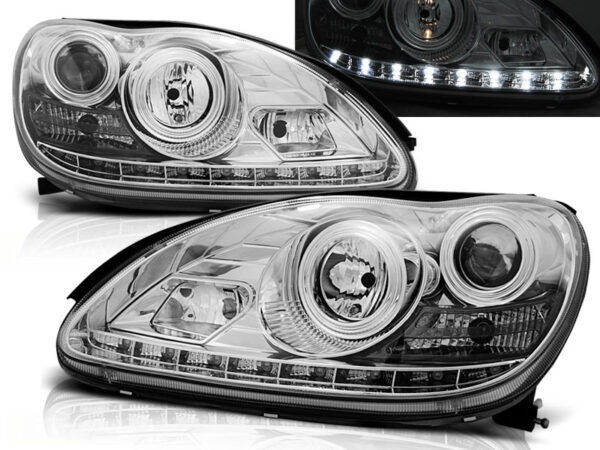Frontlykter Mercedes W220 S-Class 09.98-05.05 Daylight Krom – bilde 1 av 2