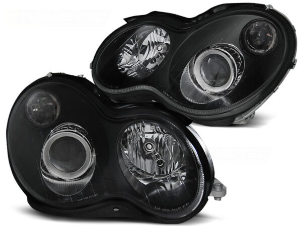 Frontlykter Mercedes W203 C-Class 07.00-03.04 Svart