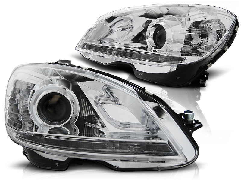 Frontlykter Mercedes W204 07-10 True Drl Chrome - Bilde 2