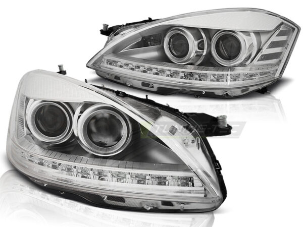 Frontlykter Mercedes W221 05-09 Xenon Daylight Krom – bilde 2 av 2