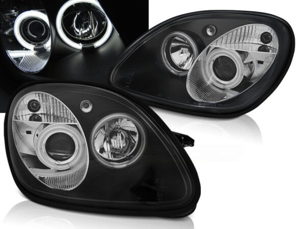 Frontlykter Mercedes R170 SLK 04.96-04 Angel Eyes CCFL Svart – bilde 1 av 2