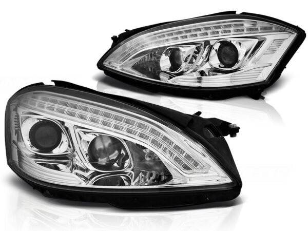 Frontlykter Mercedes W221 05-09 Xenon Daylight Krom – bilde 2 av 2