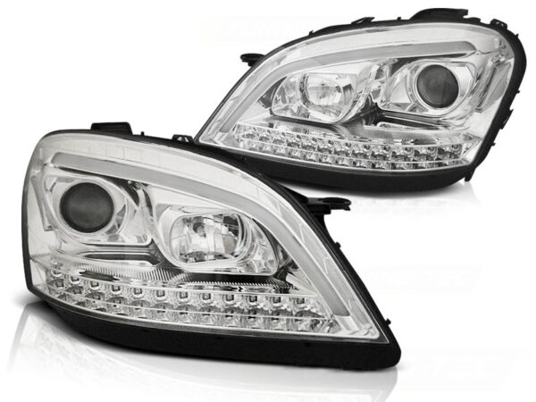 Frontlykter Mercedes W164 ML M-Class 05-07 Tube Lights Krom SEQ – bilde 2 av 2